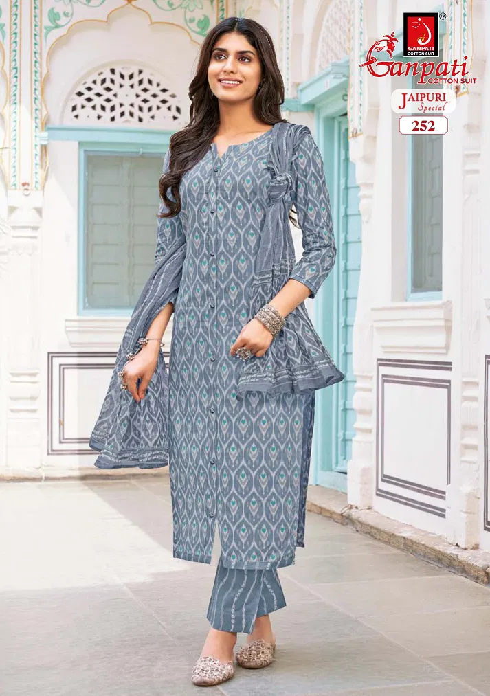 Jaipuri Special Vol 11 By Ganpati Printed Pure Cotton Dress Material Wholesalers In Delhi
